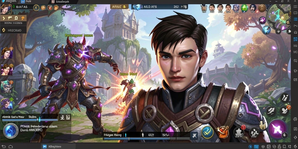 Screenshot AIFA66 menampilkan pertempuran epik dalam game MMORPG.