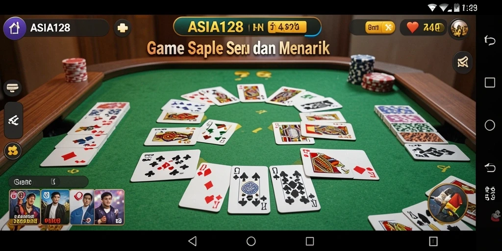 Tampilan gameplay menarik permainan Gaple di ASIA128.
