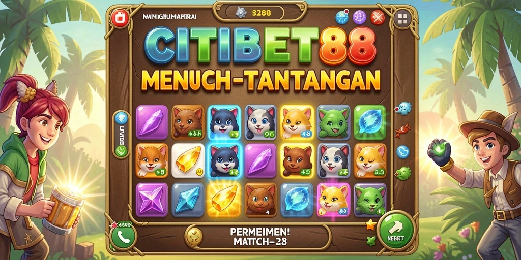 Gameplay seru di CITIBET88 dengan tantangan Match-3.
