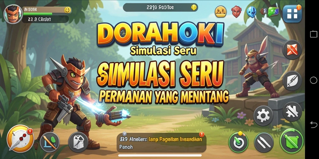 Tampilan gameplay DORAHOKI yang interaktif dan penuh aksi.