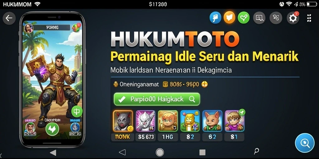 Tampilan gameplay Idle HUKUMTOTO yang menarik dan interaktif.