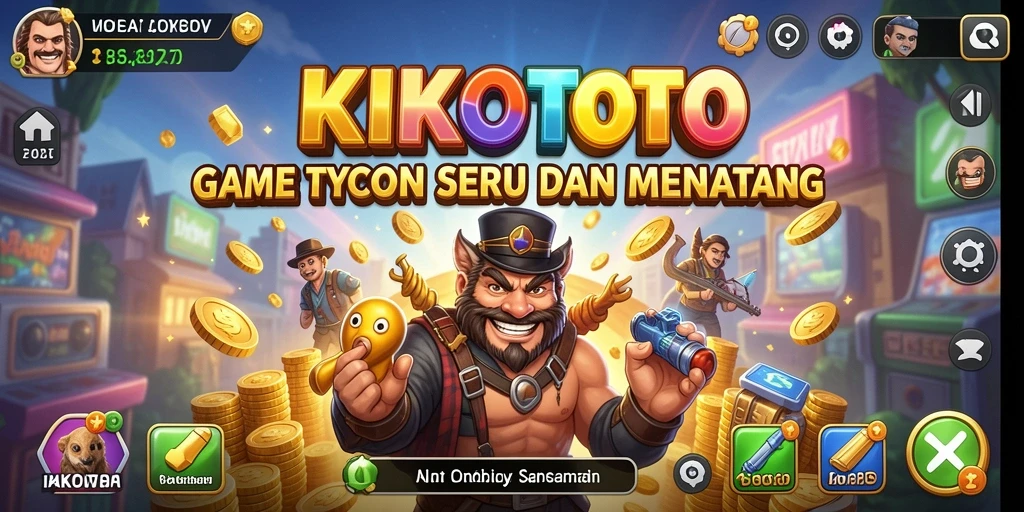 Screenshot utama KIKOTOTO menampilkan pengalaman manajemen Tycoon yang seru.