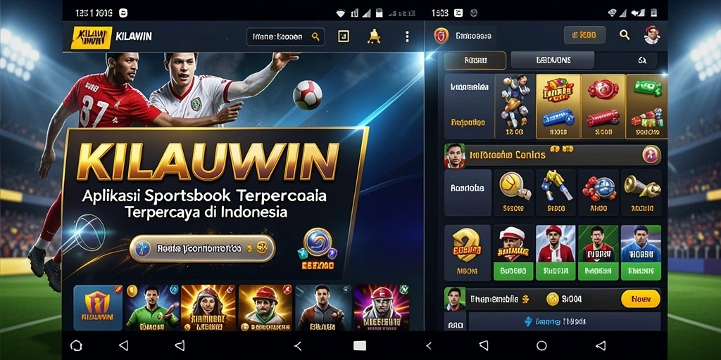 Screenshot gameplay KILAUWIN menampilkan opsi taruhan olahraga.