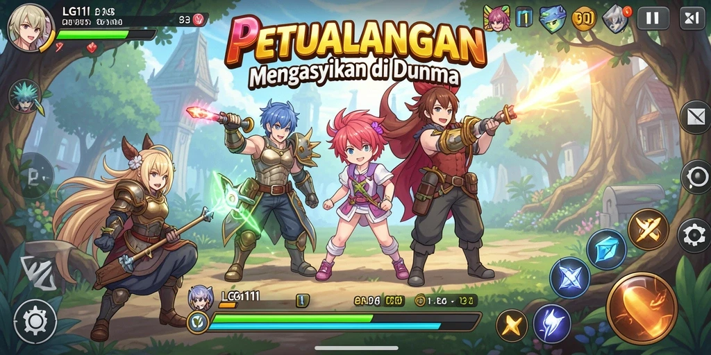 Screenshot menampilkan aksi seru di dunia Anime LG111.