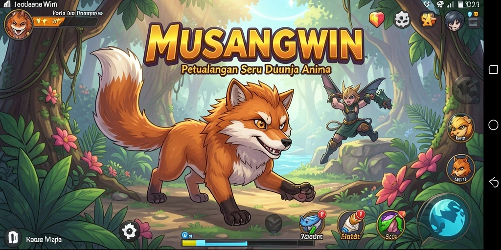 Screenshot MENARIK dari gameplay <strong>MUSANGWIN</strong> dengan aksi karakter anime.