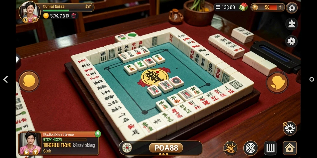 Screenshot gameplay POA88 yang menunjukkan aksi seru Mahjong.