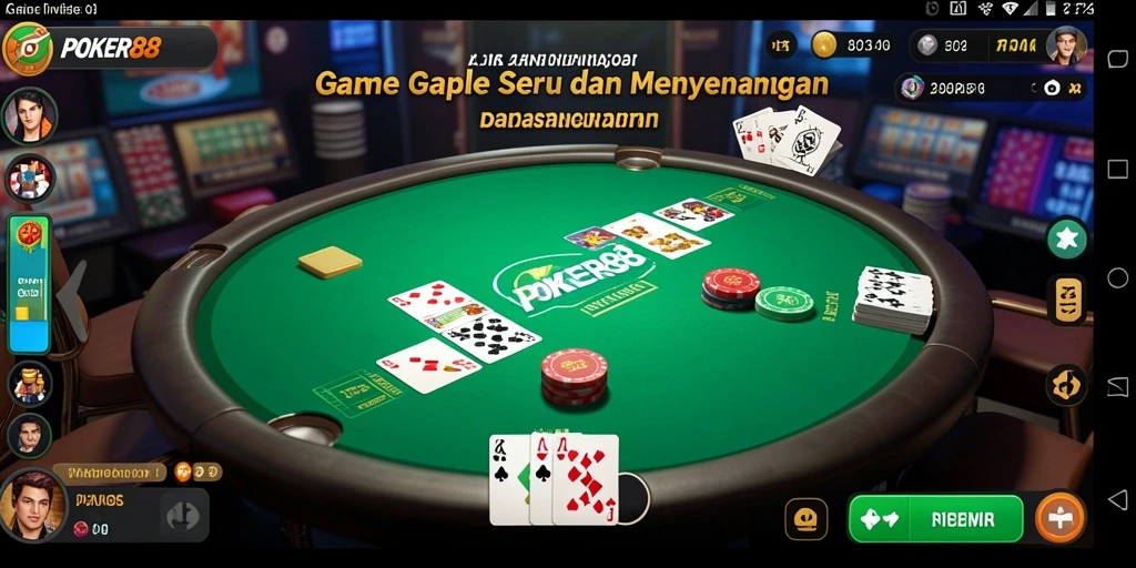 Tampilan seru gameplay Gaple di POKER88