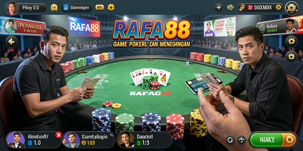 Tampilan menarik dari gameplay Poker di RAFA88.