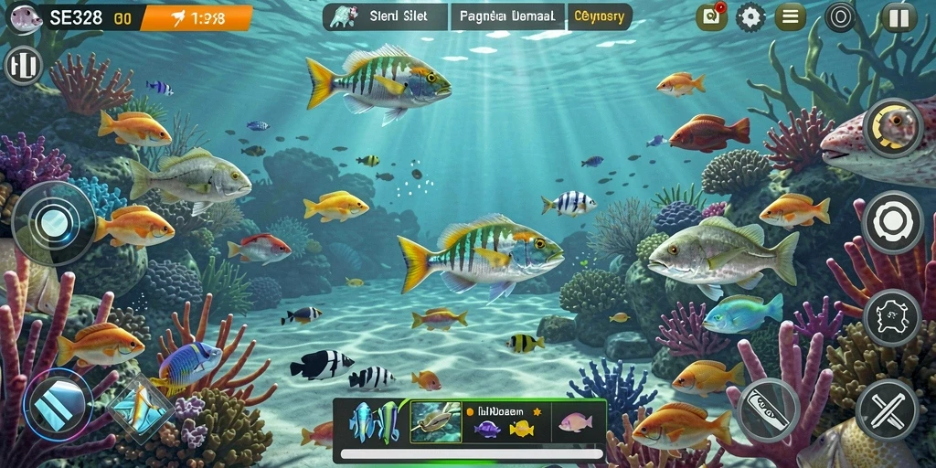 Tampilan permainan Tembak Ikan SE328 yang penuh warna dan grafis menawan.