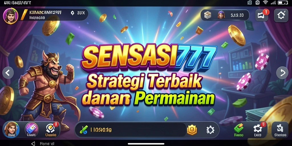 Tangkapan layar gameplay menampilkan aksi strategis dalam SENSASI777.