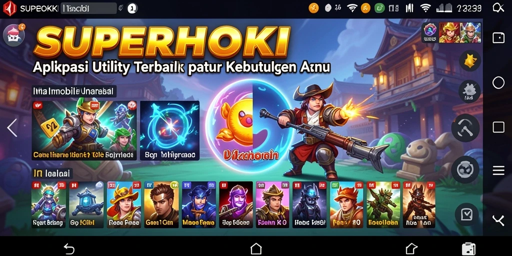 Tampilan antarmuka aplikasi SUPERHOKI yang intuitif dan mudah digunakan.