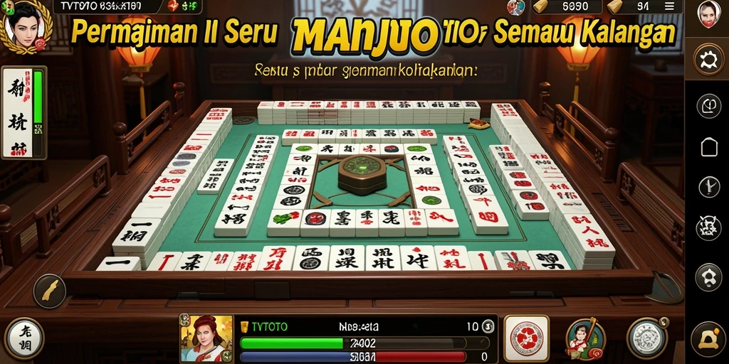 Tampilan gameplay seru di TVTOTO, menampilkan papan Mahjong yang menarik.
