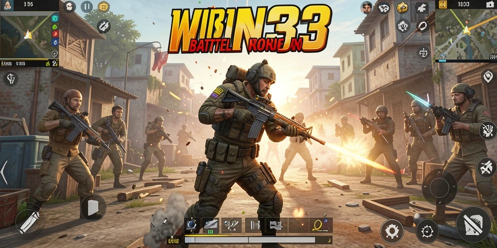 Tampilan menarik dari gameplay Battle Royale di WIN33.
