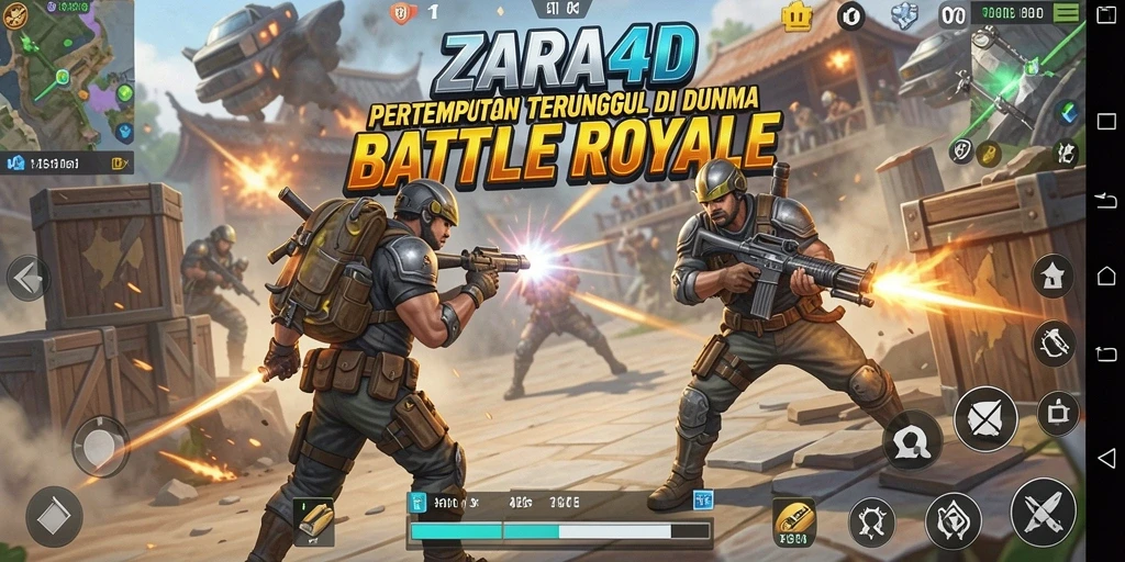 Gameplay seru ZARA4D dalam pertempuran Battle Royale.